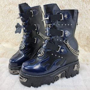 4 inch Hidden Platform Buckle Boots